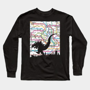 Godzilla Tokyo Subway Long Sleeve T-Shirt